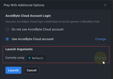 Play with additional options panel