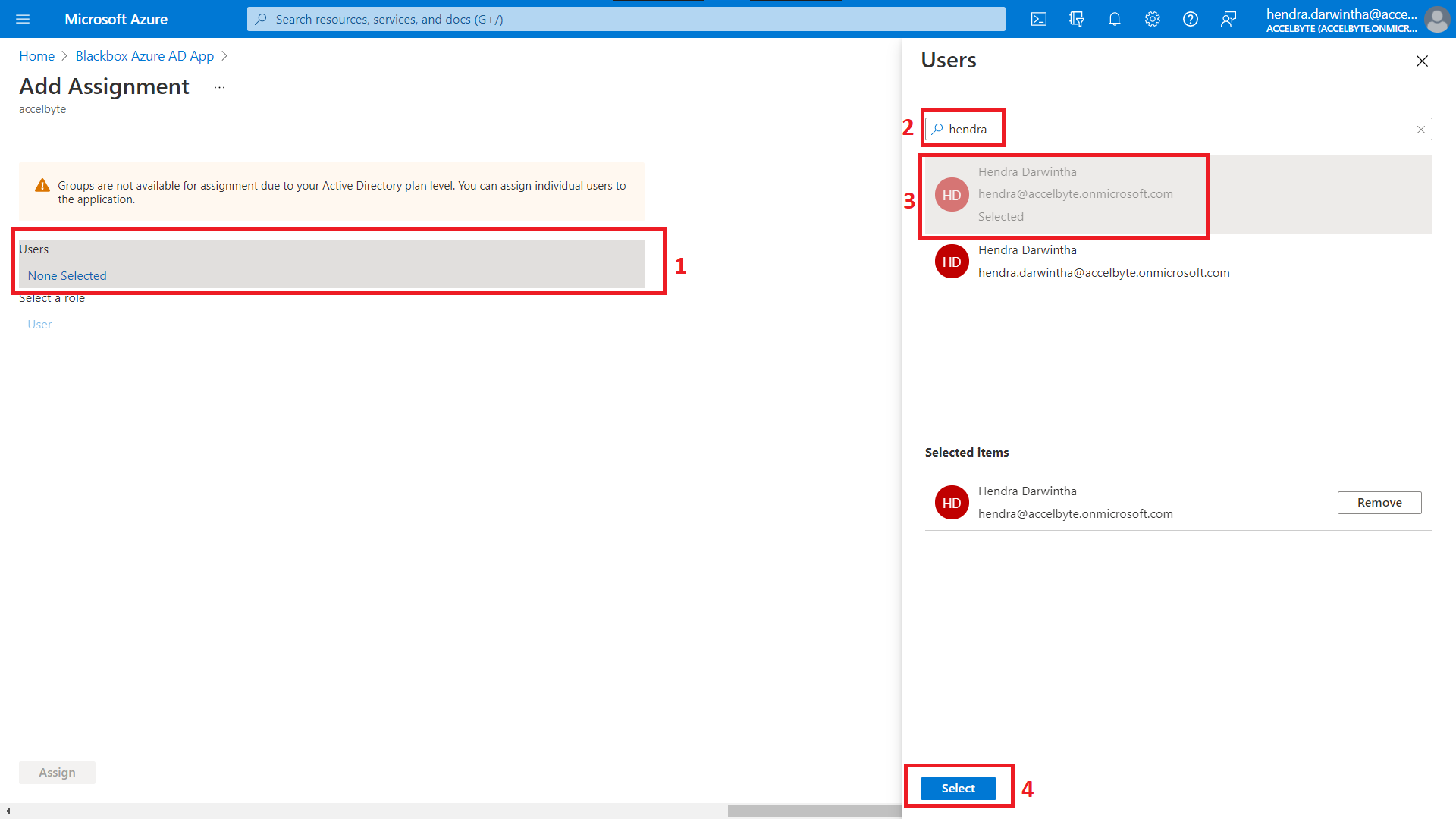 Add assignment panel