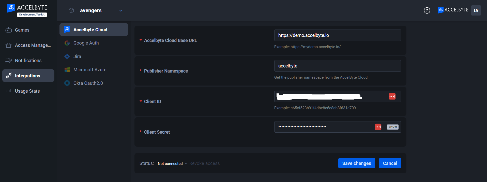 Namespace setting