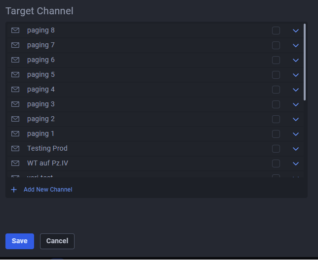 Target Channel section